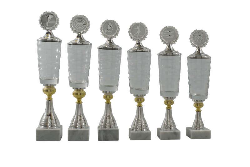 Glaspokalserie silber-gold