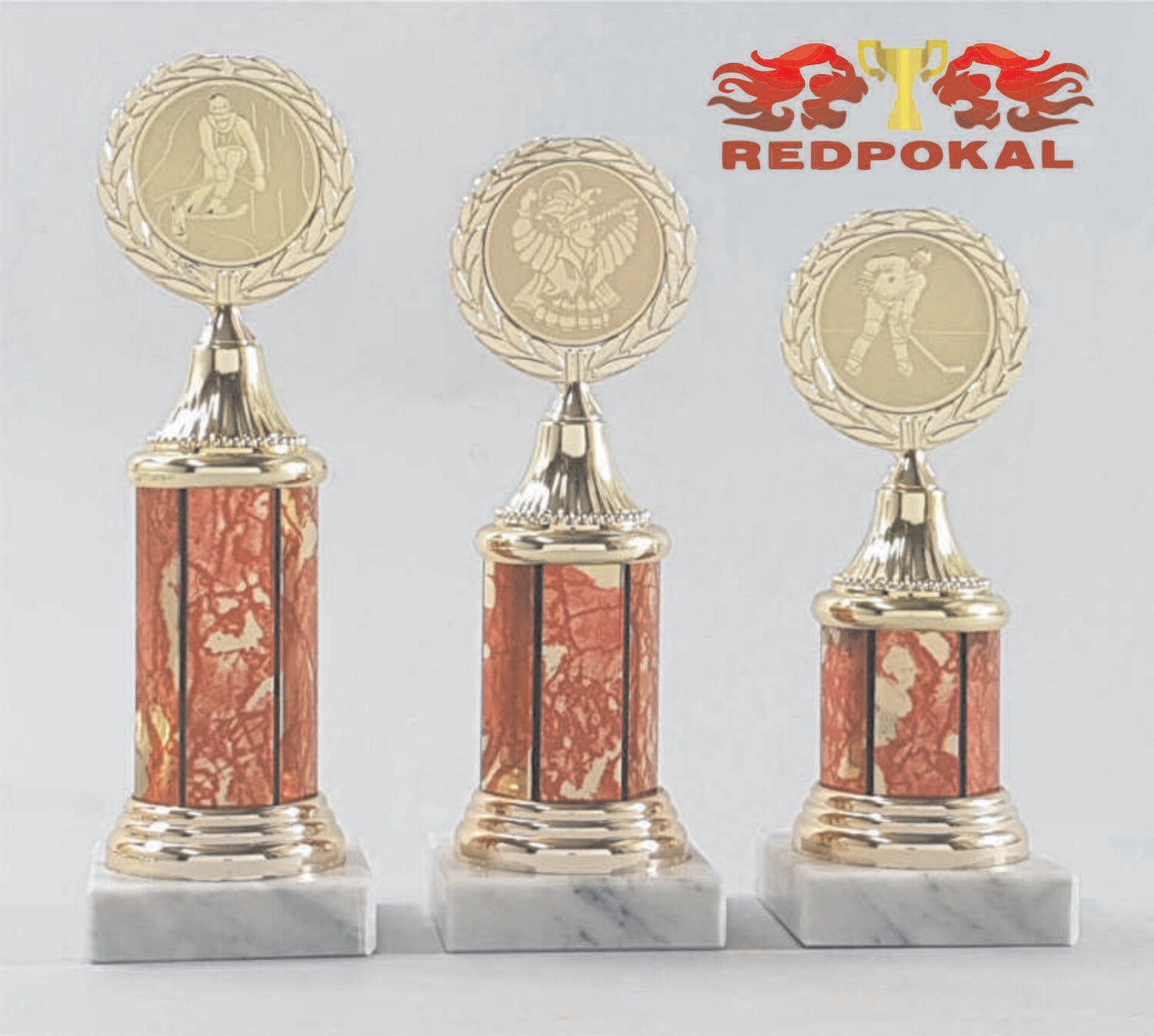 3er Serie Ständer silber-rot, 20 - 24 cm E630/1-3