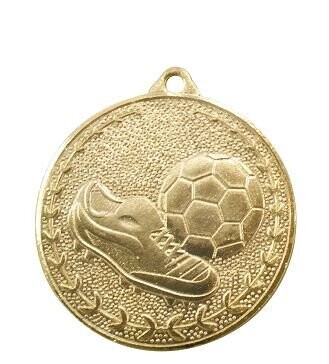 100 Stück Medaille V32 Fußball gold- Lose inkl. Band