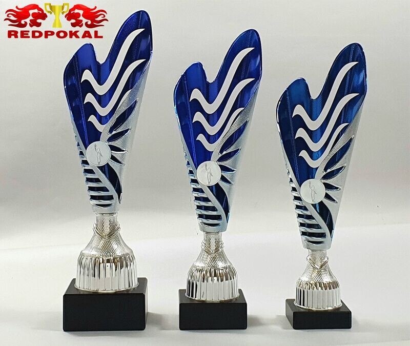 Pokalserie silber-blau 9261 / 1-3