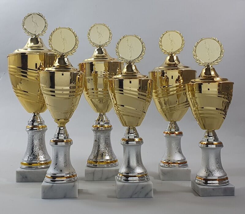 S77/1-6 Pokal gold/silber Keramik