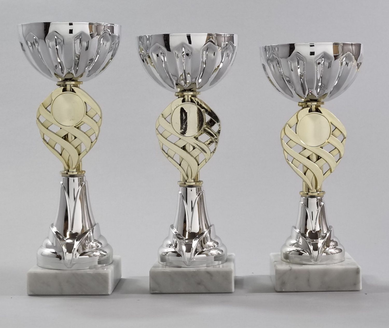 Pokalserie 778/1-3, silber-gold