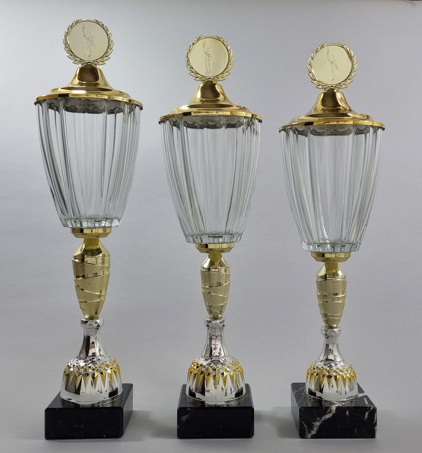 Glaspokal Flower Gold/Silber