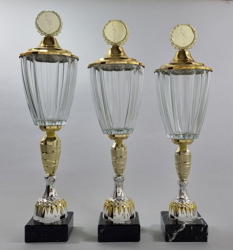 Glaspokal Flower Gold/Silber