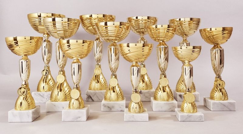 Metal Pokalserie Gold mit Marmor 721/1-12