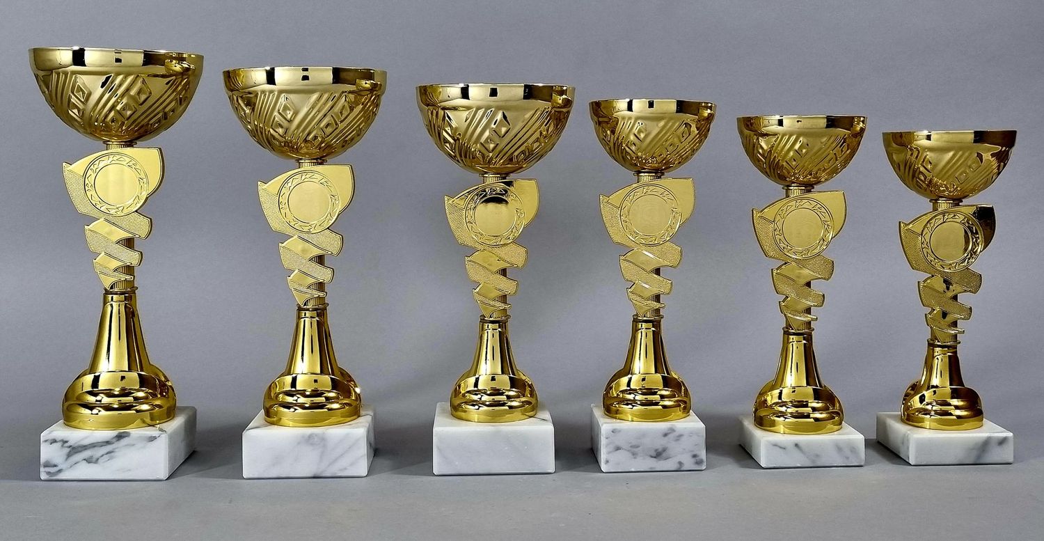 Pokalserie gold mit Marmorsockel 808/1-5