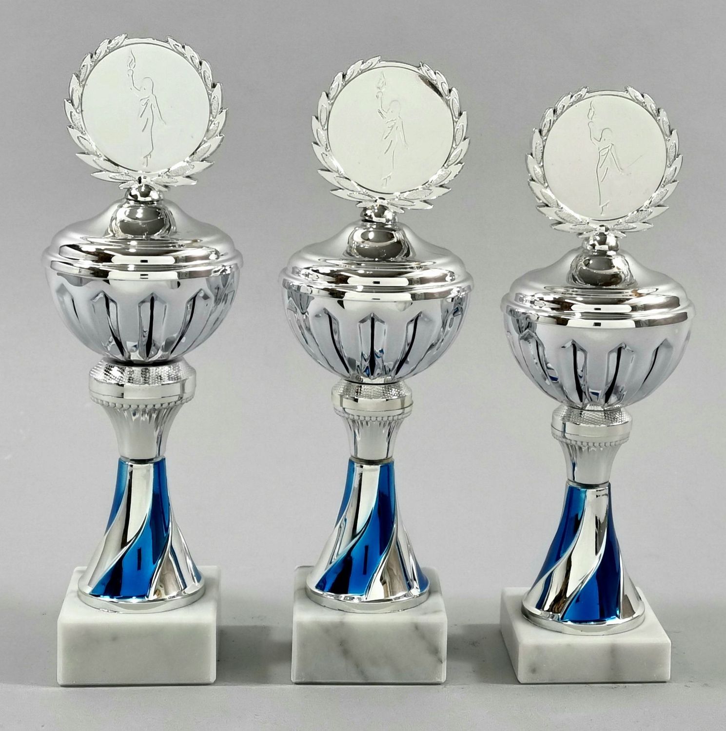 3er Pokalserie Blau/Silber, 25-27cm S173/1-3
