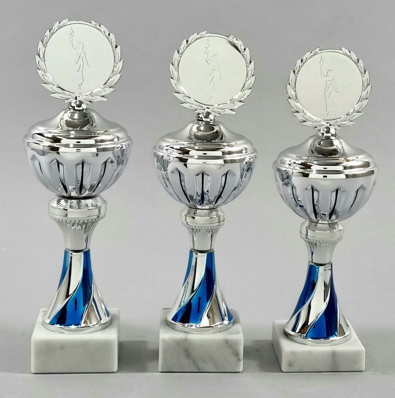 3er Pokalserie Blau/Silber, 25-27cm S173/1-3
