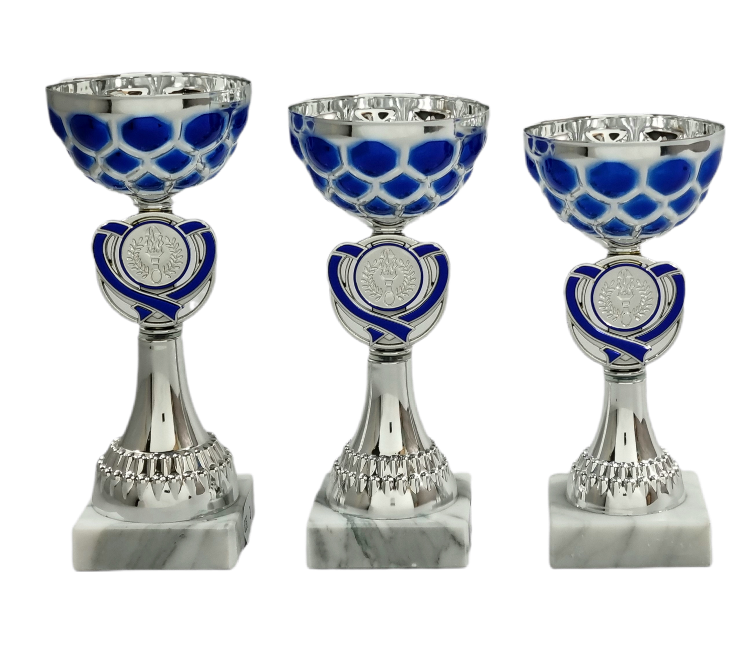 Pokalserie 826/1-3, Silber-Blau