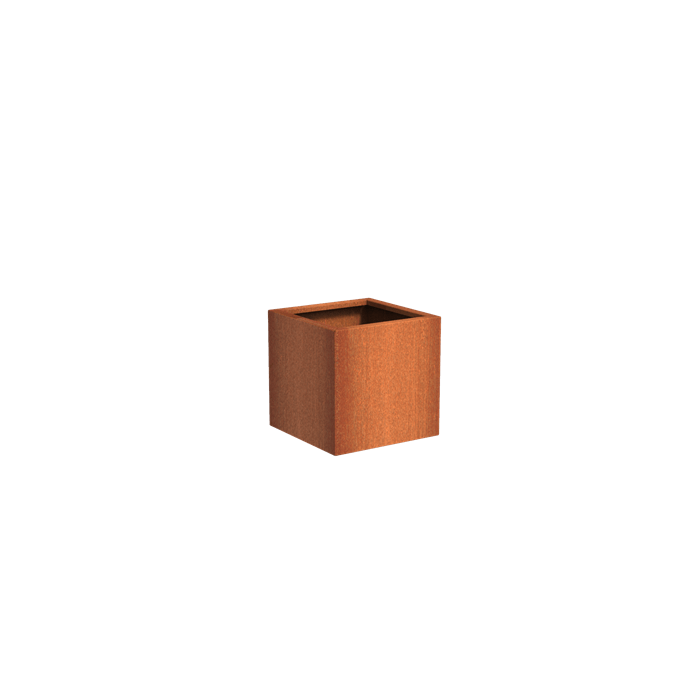 Bac ( pot ou jardinière ) carré acier corten 700 x 700 x 700 mm