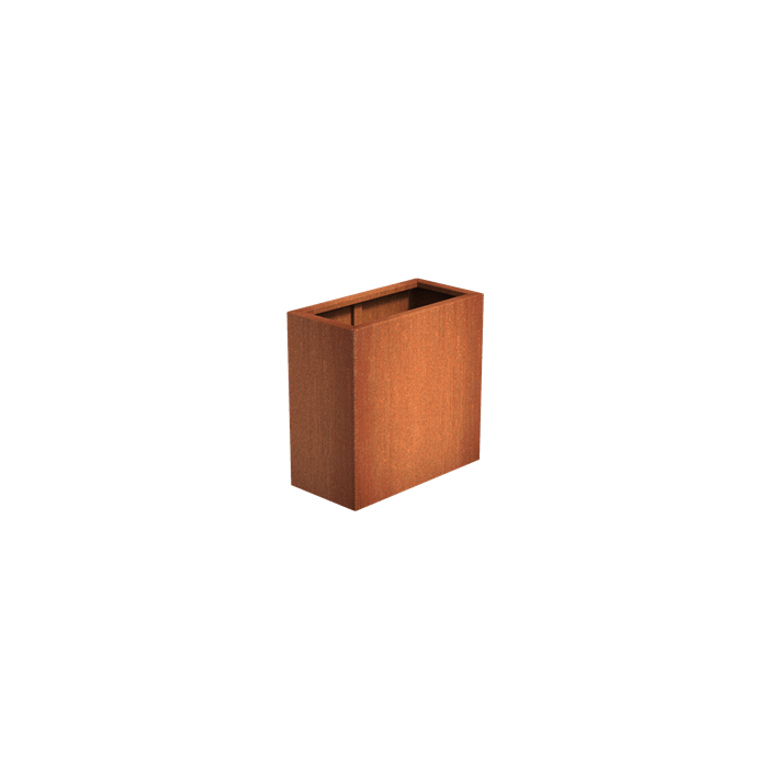 Bac rectangle haut corten 800 x 400 x 800 mm
