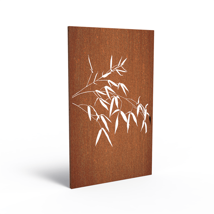 Panneau brise vue acier corten modèle 4 bambou