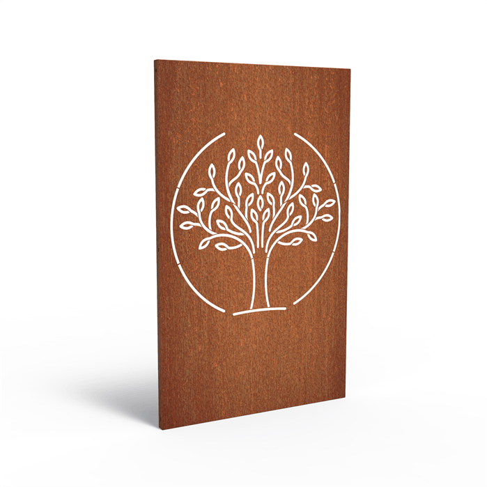 Panneau brise vue acier corten modèle 11 arbre de vie