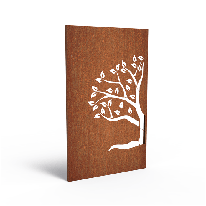 Panneau brise vue acier corten modèle 12 arbre de vie