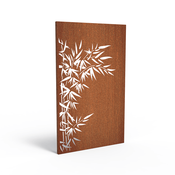 Panneau brise vue acier corten modèle 2 bambou