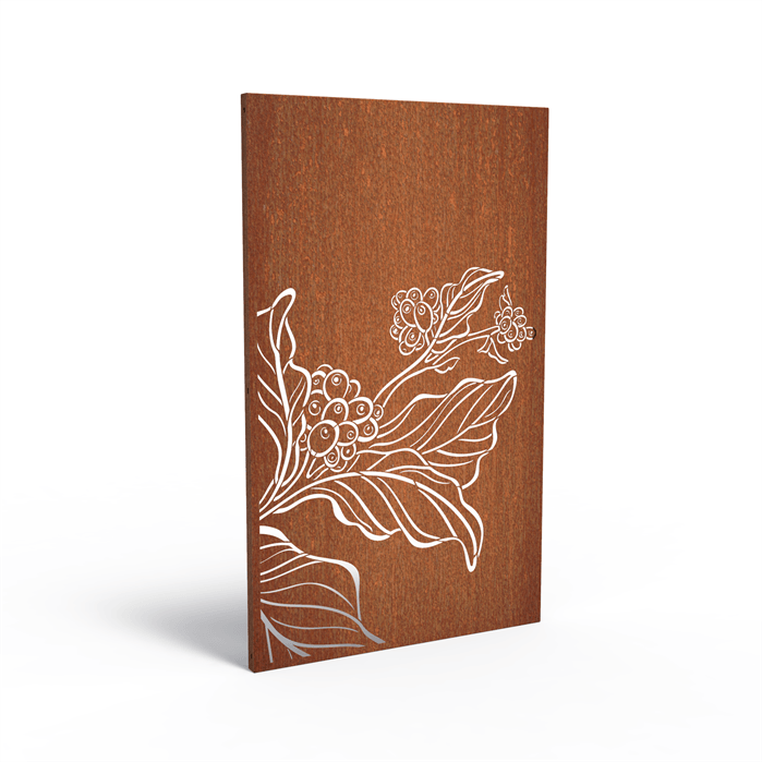 Panneau brise vue acier corten modèle 6 fleur