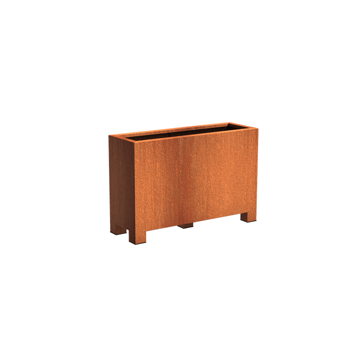 Bac rectangle corten avec pied 1000 x 400 x 800 mm