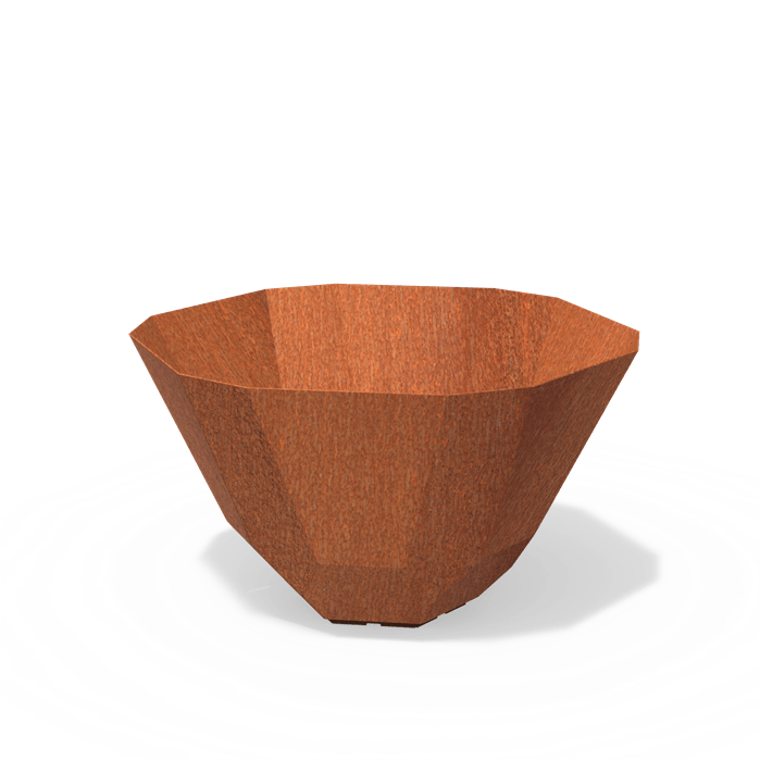 Bac ( pot ou jardinière )  facette acier corten 1000 x 600 mm