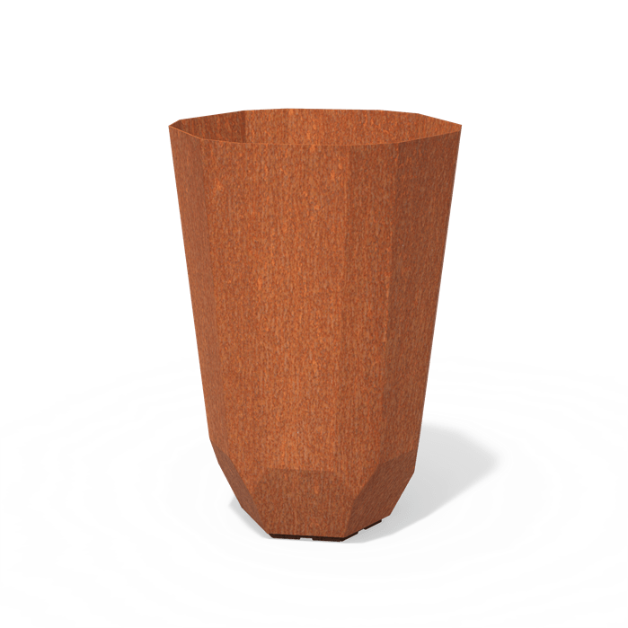 Bac ( pot ou jardinière ) facette acier corten 650 x 1000 mm