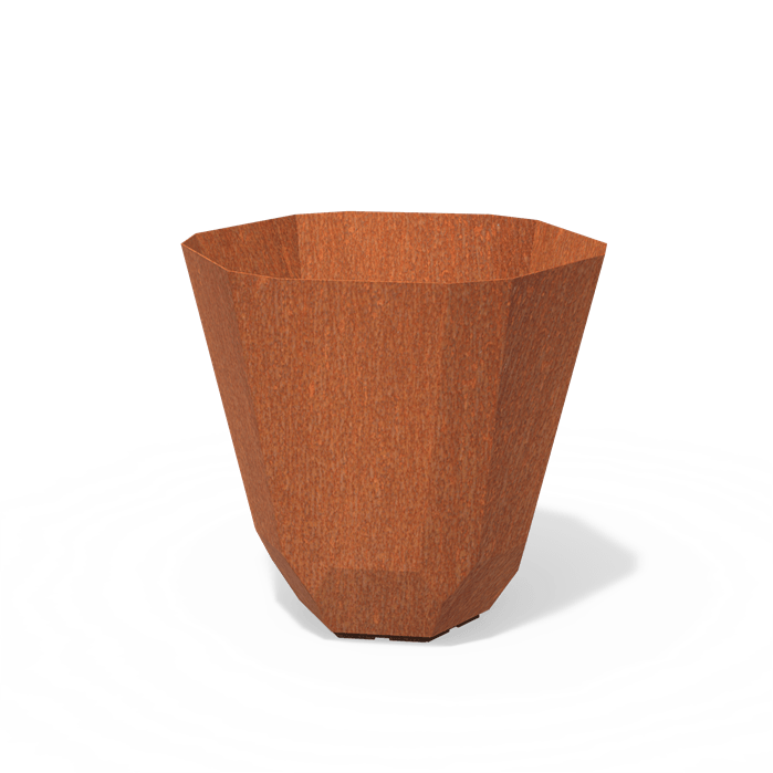 Bac ( pot ou jardinière ) facette acier corten 800 x 800 mm