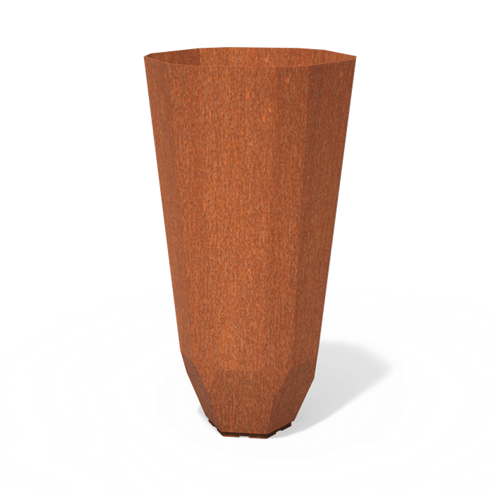 Bac ( pot ou jardinière ) facette acier corten 600 x 1200 mm