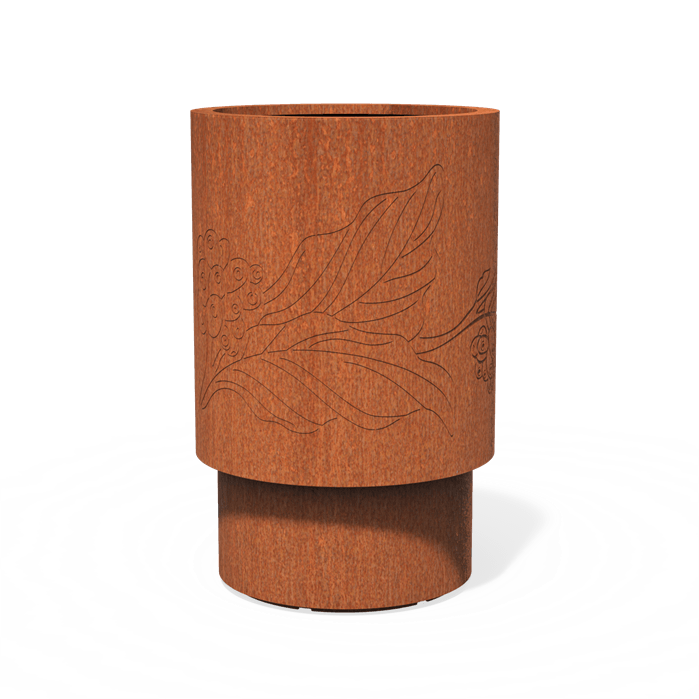 Bac ( pot ou jardinière ) rond design acier corten 700 x 1100 mm
