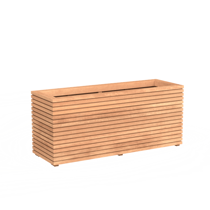 Bac ( jardinière ou pot) rectangle strié bois 1200 x 500 x 608 mm