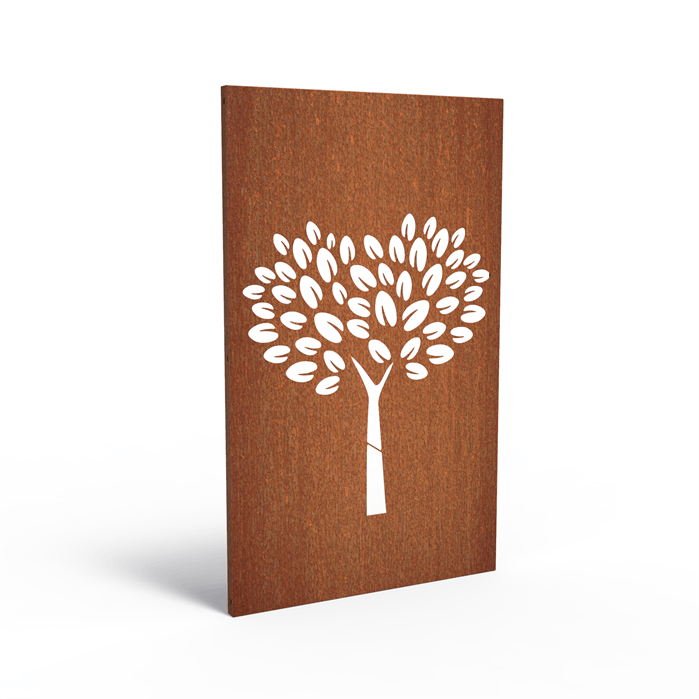 Panneau brise vue acier corten modèle 19 arbre