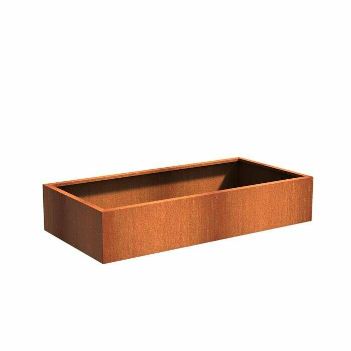 Bac rectangle corten 2000 x 1000 x 400 mm
