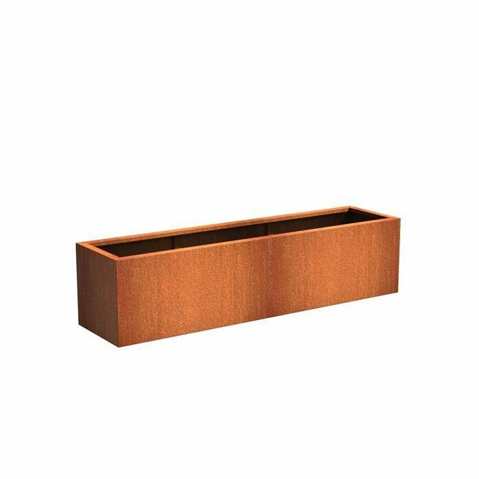 Bac rectangle corten 1000 x 400 x 400 mm