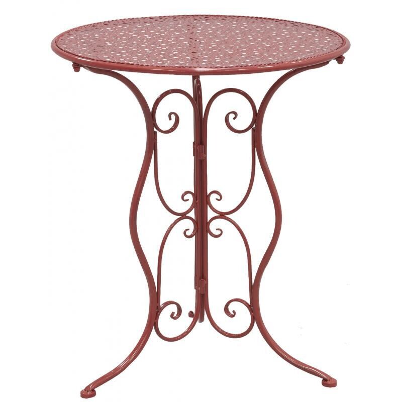 Table terrasse extérieur métal rouge