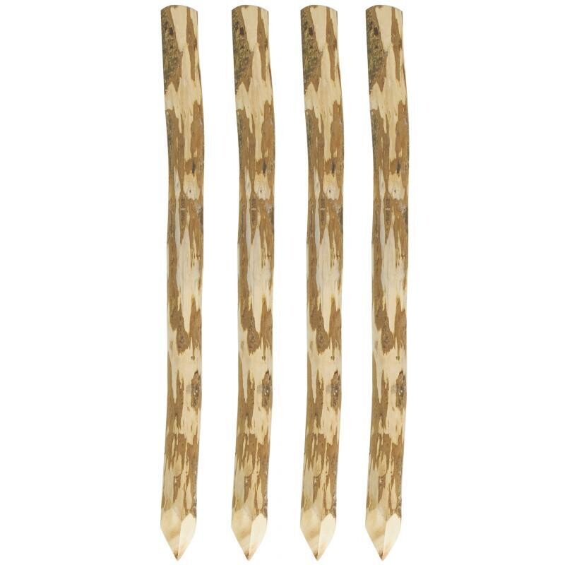 Lot de 4 poteaux en noisetier h.120 cm Diam. 6/10