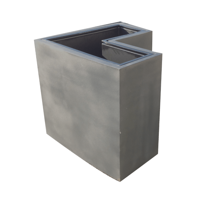 Jardinière haute LINEO angle avec 1 bac de culture 750 x 750 x 700 mm de haut