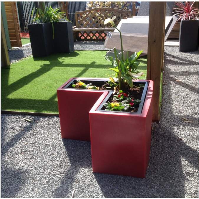 Jardinière balineo angle avec 1 bac de culture 750 x 750 x 450mm de haut