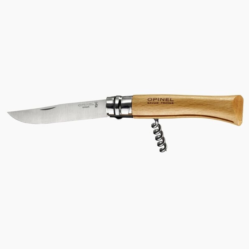 Couteau de poche Opinel tire-bouchon en hêtre