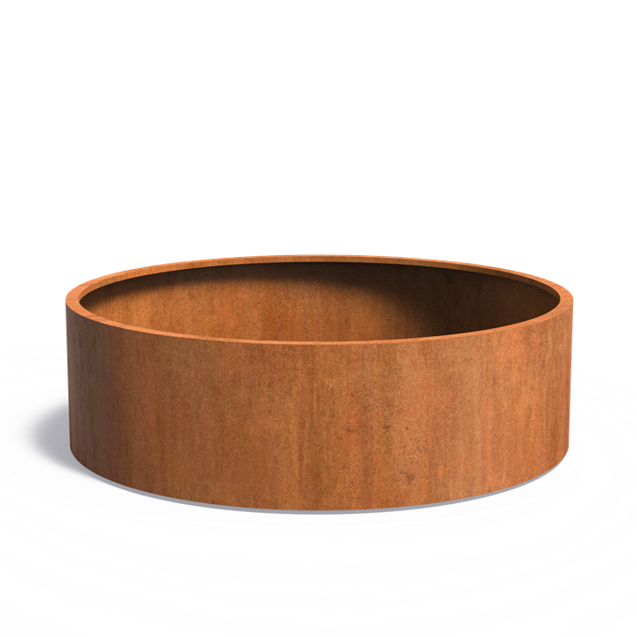 Bac ( pot ou jardinière ) rond acier corten 2000 x 400 mm