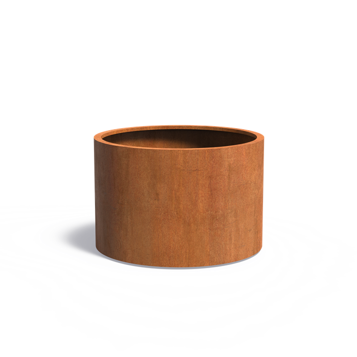 Bac ( pot ou jardinière ) rond acier corten 800 x 400 mm