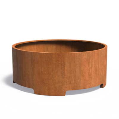 Bac ( pot ou jardinière ) rond avec pied acier corten 1500 x 800 mm