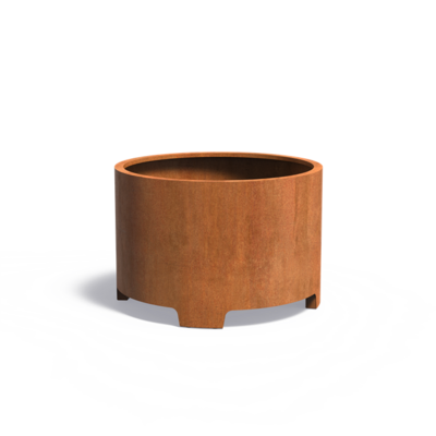 Bac ( pot ou jardinière ) rond avec pied acier corten 1000 x 800 mm