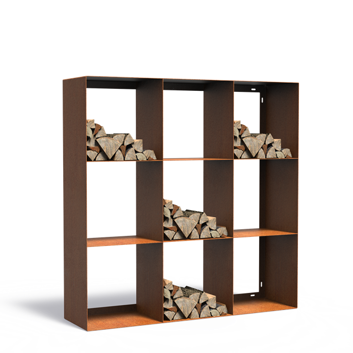 Range buche casier acier corten 1500 x 400 x 1500