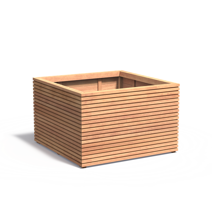 Bac ( jardinière ou pot) carré Strié bois 1000 x 1000 x 746mm