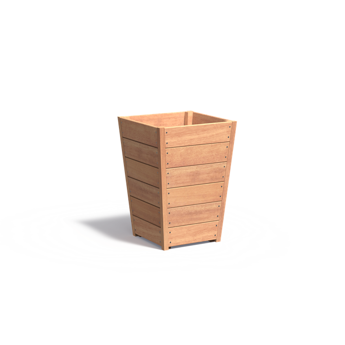 Bac ( jardinière ou pot) carré évasé bois 550 x 550 x 712 mm