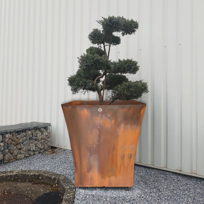 Pot Vogue carré 1000 finition Corten
