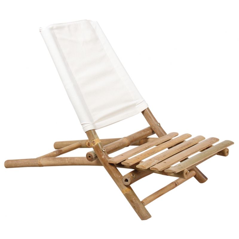 Lot de 2 Chaises de plage en bambou naturel