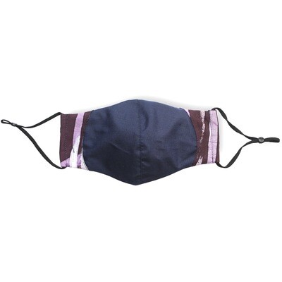 Rounded Batik Face Mask - Maroon Abstract