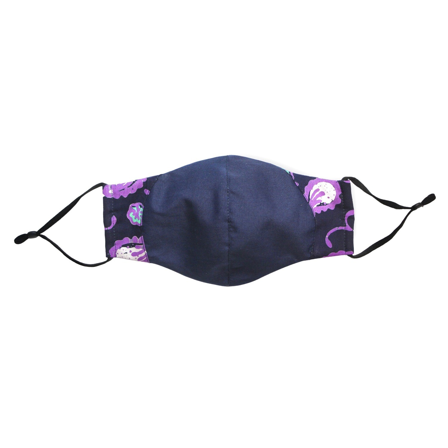 Rounded Batik Face Mask - Purple Galaxy