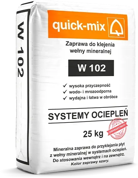 W 102 Zaprawa do klejenia wełny mineralnej - quick-mix  Sievert