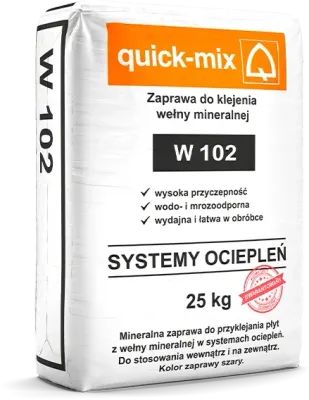 W 102 Zaprawa do klejenia wełny mineralnej - quick-mix  Sievert