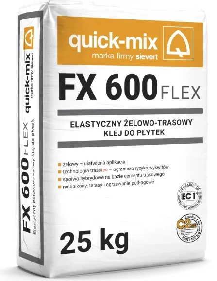 FX 600 FLEX Elastyczny żelowo-trasowy klej do płytek - quick-mix Sievert
