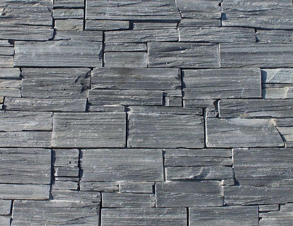 Schwarzer Schiefer - Naturstein Verblender (Steinpaneel-System / Ecken)